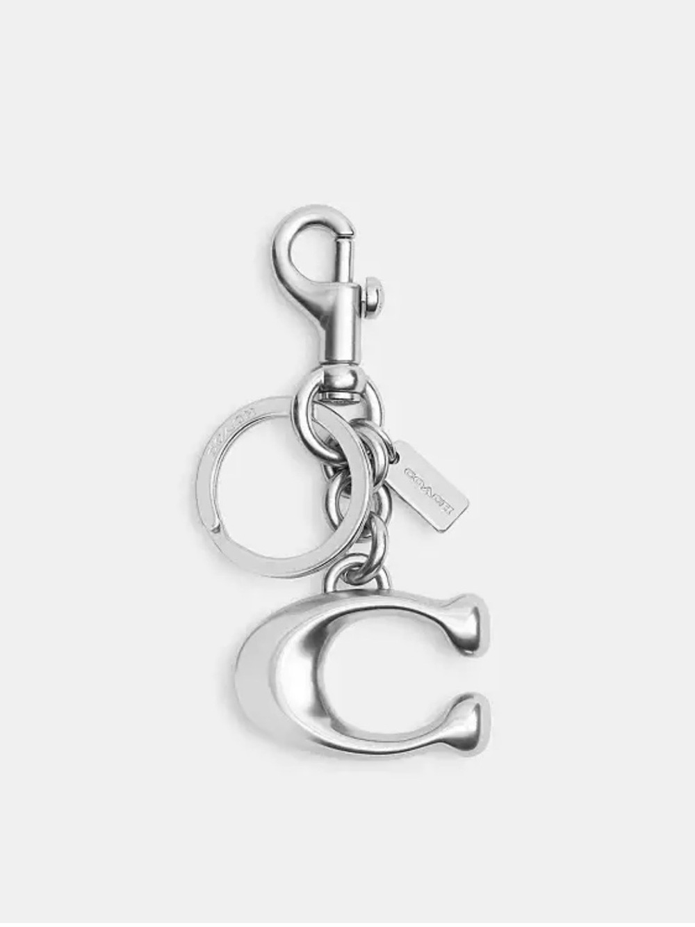 Coach Silver-Tone Sculpted 'C' Keychain bag charm